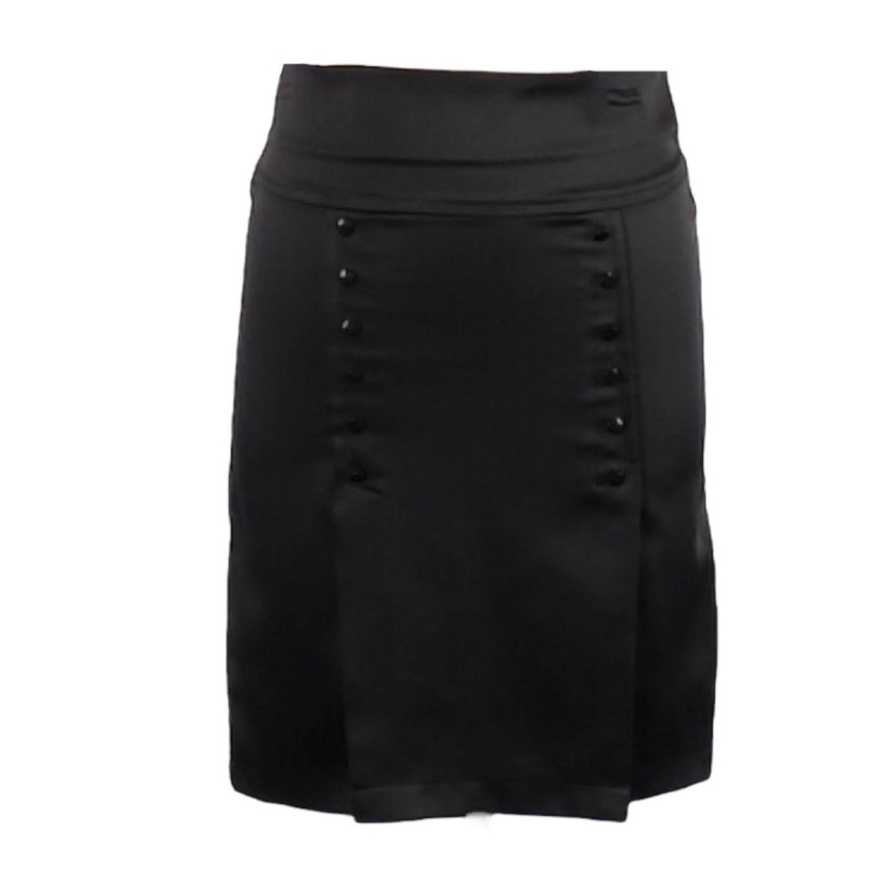 🌺 Pole & Pole Button Front Satin Pleated Pencil Skirt Size 36 / S